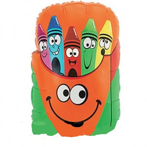 Crayon Box Schultasche mit Stiften Folienballon 71cm 28"