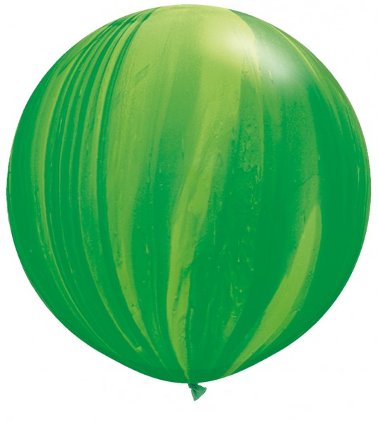 Qualatex SuperAgate Green Grün Rainbow Regenbogen marmoriert 75cm 30" Latex Luftballons