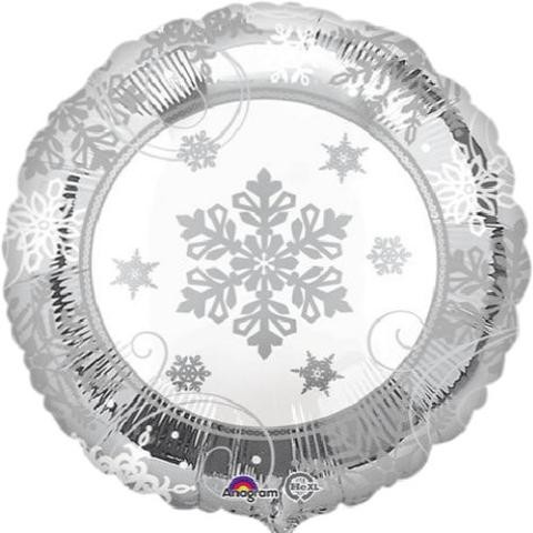 Sparkling Snowflakes Silver Folienballon - 45cm