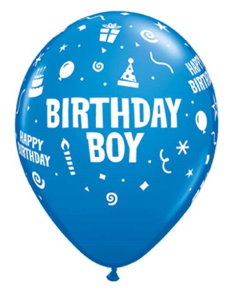 Birthday Boy Dark Blue 27,5cm 11Inch Latex Luftballons Qualatex