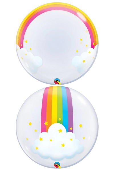 Qualatex Deco Bubble Rainbow Clouds 24 Inch 61cm Luftballon