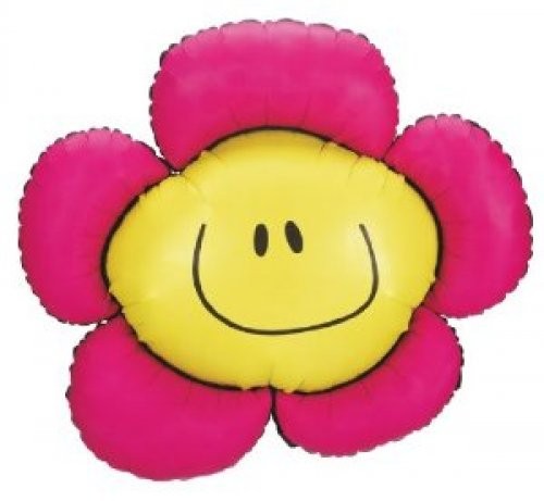 Blumen Smiley Flower pink Folienballon 104cm 41"