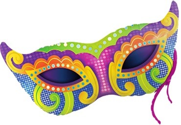 Karneval Maske (Mardi Gras Mask) Folienballon - 97cm