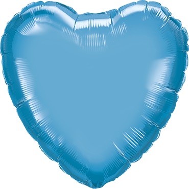Folienballon Herz Chrome Blue blau 45cm Qualatex