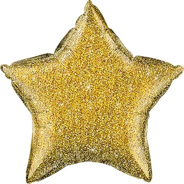 Folienballon Stern Glittergraphic Gold - 50 cm