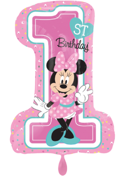 Minnie 1st Birthday Folienballon 48 x 71cm 19 x 28 Inch