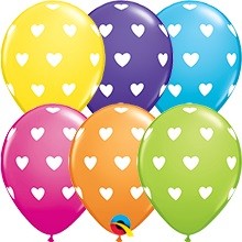 Hearts Tropical Sortiment 27,5cm 11" Latex Luftballons Qualatex