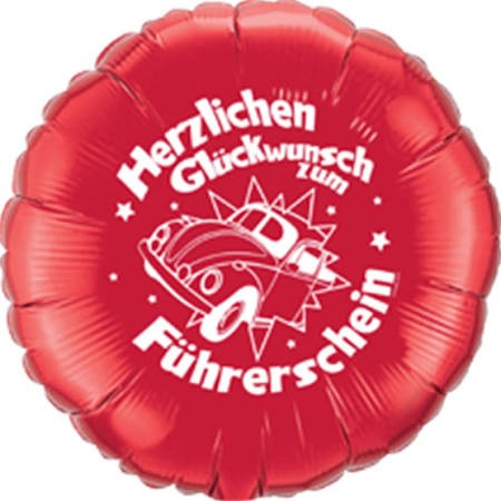 Herzlichen Glückwunsch zum Führerschein Folienballon 46cm 18"