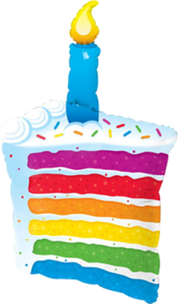 Rainbow Cake und Candle Folienballon - 107cm 42''