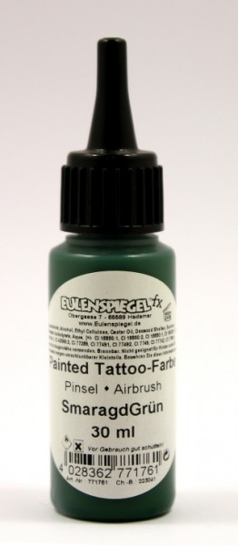 Painted und Airbrush Tattoo Farbe Smaragdgrün 30 ml Eulenspiegel