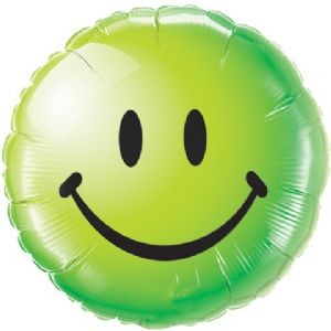 Smiley face grün Folienballon - 45cm 18"