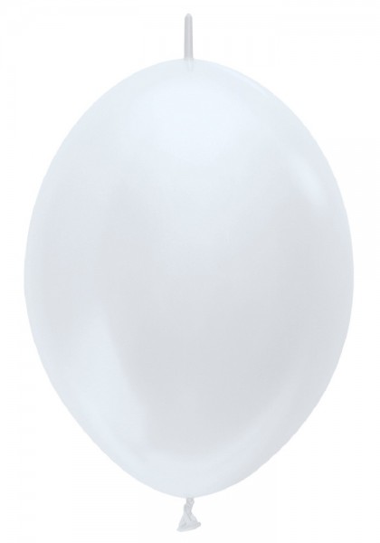Link o Loon 405 Satin Pearl White (Weiß) 30cm 12" Latex Luftballons Sempertex