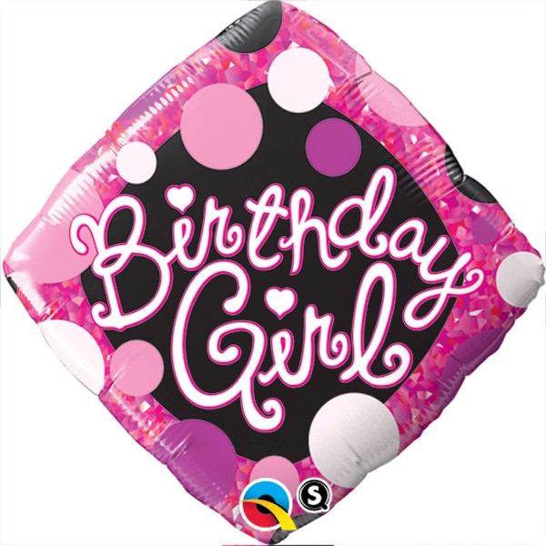 Happy Birthday Girl Mädchen Folienballon - 45cm 18"