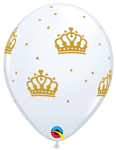 Crowns White 27,5cm 11 Inch Latex Luftballons Qualatex 