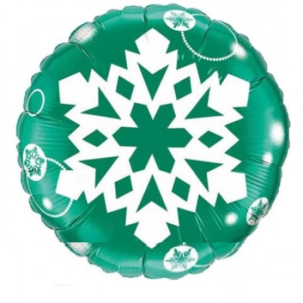 Schneeflocke grün Folienballon 45cm 18"