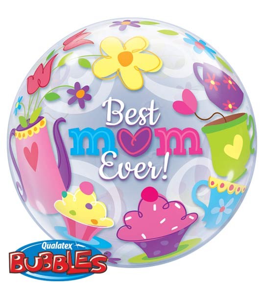Qualatex Bubbles Luftballons Best Mom ever Muttertag 22" 56cm Luftballon