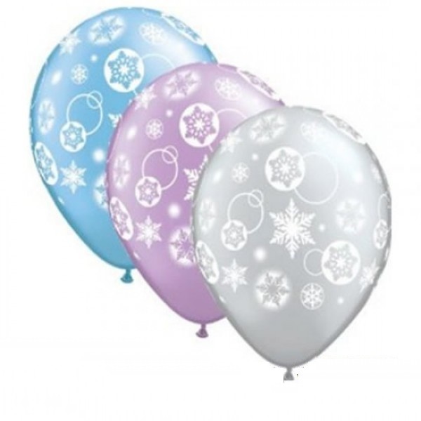 Snowflakes & Circles Around Pearl 27,5cm 11" Latex Luftballons