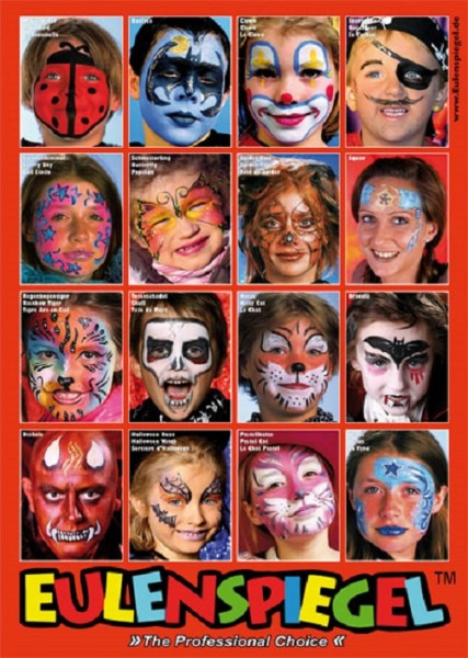 Eulenspiegel Poster mit 16 Masken
