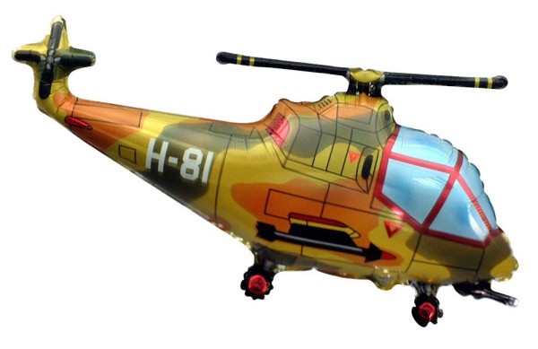 Helikopter Militär Hubschrauber camouflage Folienballon 96 x 57cm