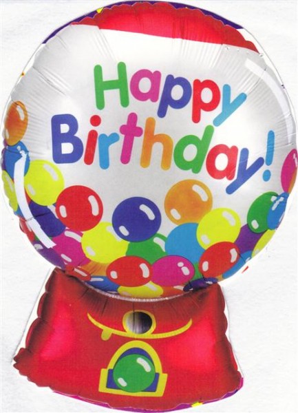 Happy Birthday Kaugummiautomat Folienballon - 90cm 35''