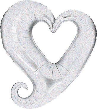 Chain of Hearts Silver Folienballon - 35cm