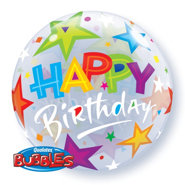Qualatex Bubble Happy Birthday 22" 56cm Luftballon