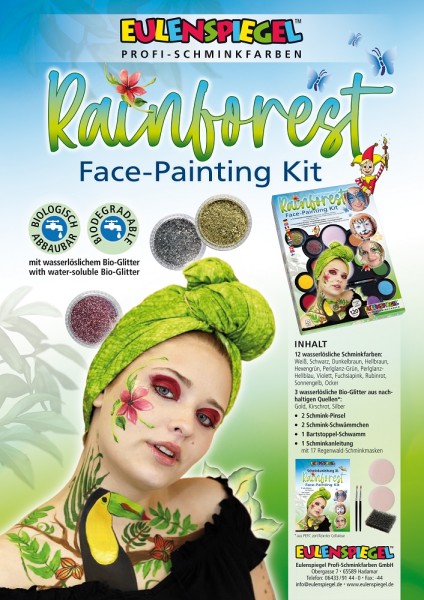 Eulenspiegel Face Painting Kit Rainforest Schmink-Palette Regenwald