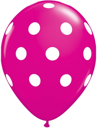 Big Polka Dots Wildberry 27,5cm 11" Latex Luftballons Qualatex