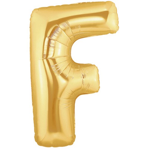 Buchstaben F gold Folienballon - 101cm 40''