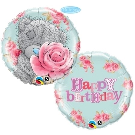 Happy Birthday Me To You Tatty Baby Bear mit Rose Folienballon - 45cm 18''