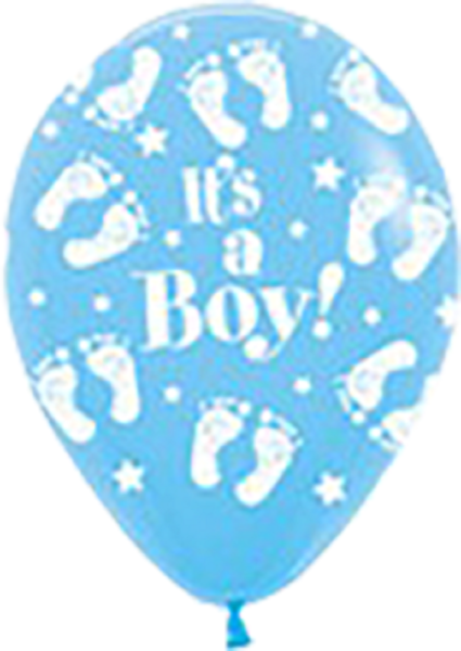 It's A Boy Footprint 039 Light Blue 12,5cm 5" Latex Luftballons Sempertex