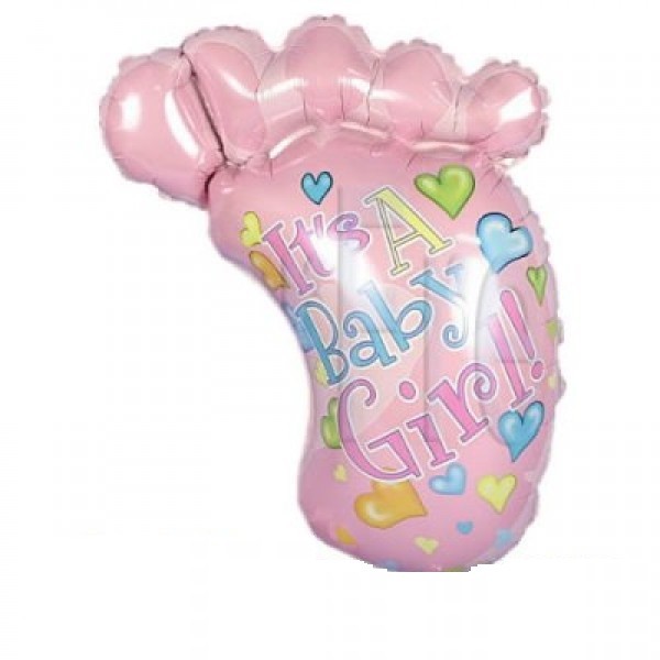 Mini Folienballon Babyfuß It`s a Baby Girl 35cm 12"