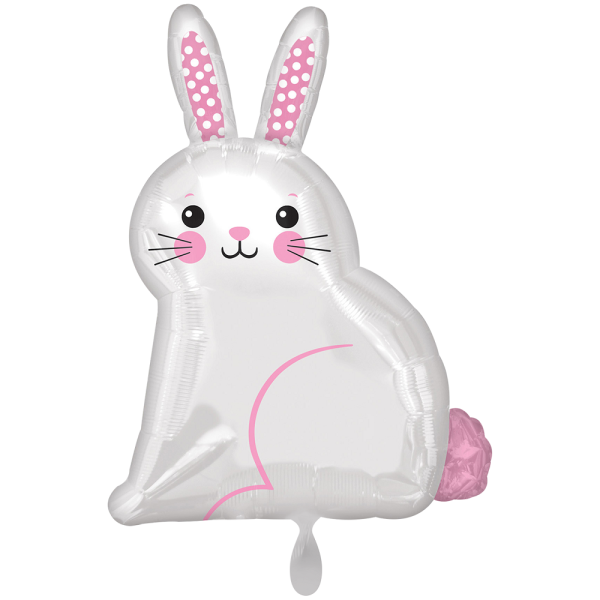 White Satin Bunny niedlicher Hase Folienballon 50cm 20''
