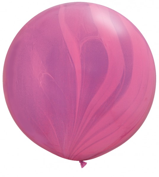 Qualatex SuperAgate Pink Violet Rainbow Regenbogen marmoriert 75cm 30" Latex Luftballon