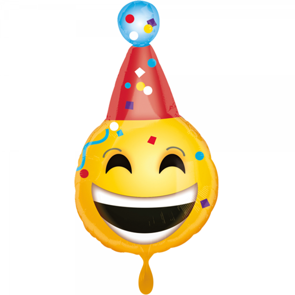 Emoji mit Hut Geburtstag Folienballon - 50cm 19''