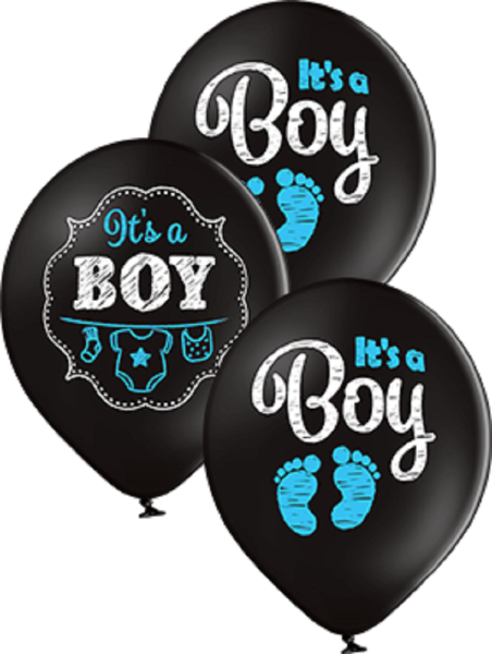 It´s a Boy Pastel Black 30cm 12" Latex Luftballons Belbal