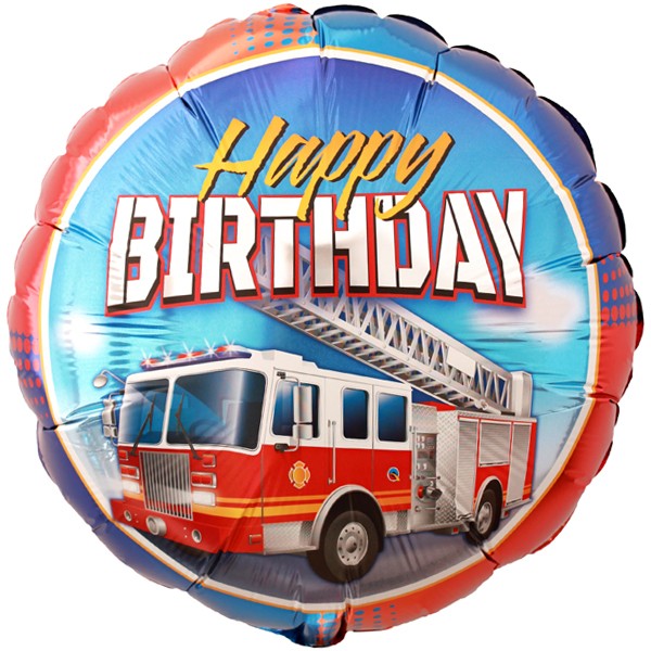 Feuerwehr Happy Birthday Folienballon - 46cm 18"