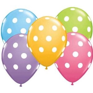 Polka Dots Sortiment 27,5cm 11" Latex Luftballons Qualatex