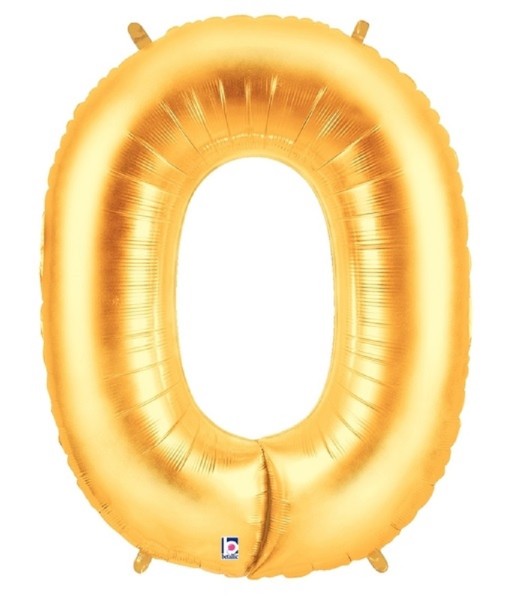 Große Folienballon Zahl 0 (gold) 101cm