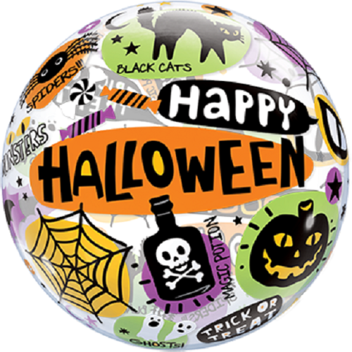 Qualatex Bubble Luftballons Halloween Messages and Icons 55cm