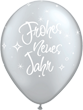 Frohes neues Jahr Silvester silber 27,5cm 11" Latex Luftballons Qualatex
