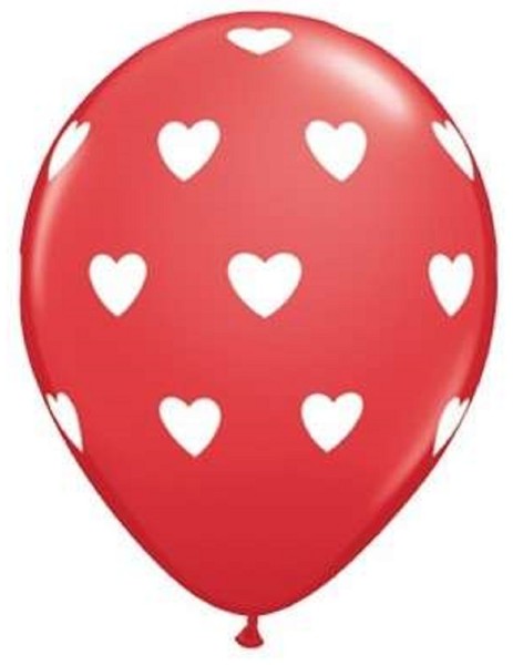 Big Hearts Red 27,5cm 11 Inch Latex Luftballons Qualatex