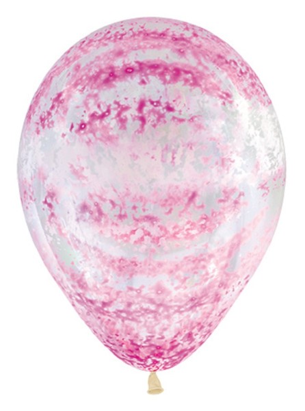 Graffiti Pink/Rose bedruckte Crystal Clear 30cm 12" Latex Luftballons Sempertex