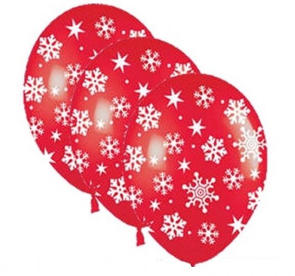 Snowflakes and Sparkles rot Schneeflocken 27,5cm 11" Latex Luftballons