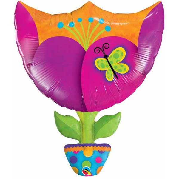 Blume im Topf Fantasie Tulpe Folienballon 89cm 35"