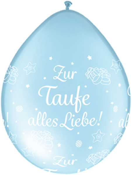 Zur Taufe alles Liebe Pearl Light Blue Neck Up 12,5cm 5" Latex Luftballons Qualatex
