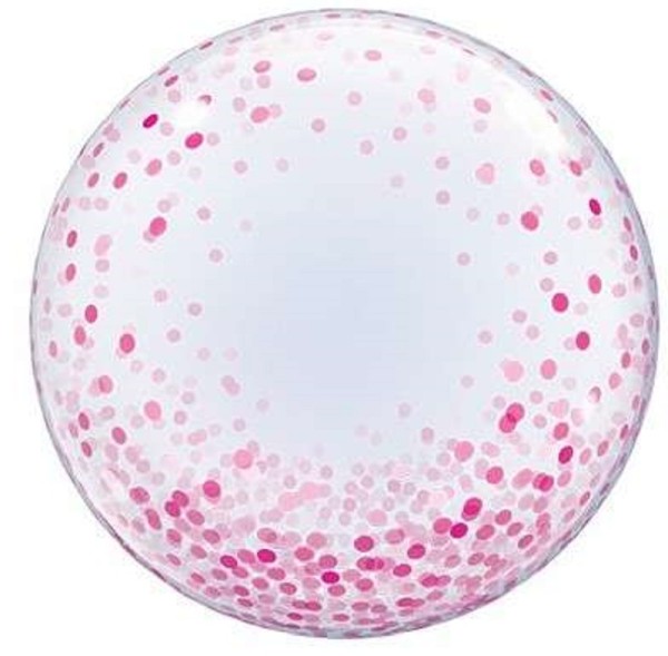 Qualatex Deco Bubble Pink Confetti Dots 24 Inch 61cm Luftballon