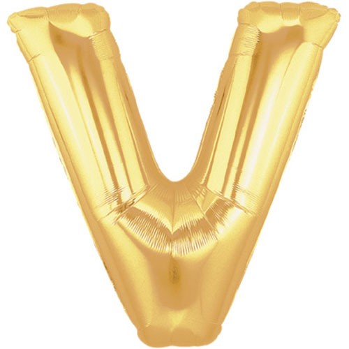 Buchstaben V Gold Folienballon - 101cm 40''