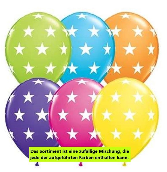 Big Stars Sortiment 27,5cm 11" Latex Luftballons Qualatex