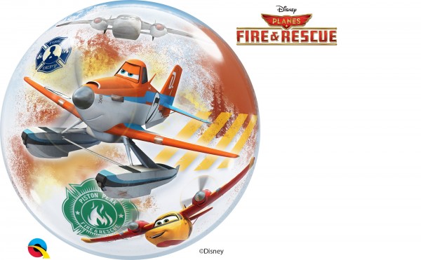Qualatex Bubble Planes Fire und Rescue 22" 56cm Luftballon